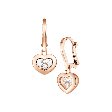 Ingrandisci {0}Chopard - Orecchini Happy Diamonds Icons 83A054-5301 Vista frontale e 3/4