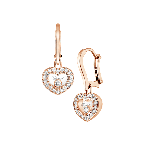 AgrandirChopard - Boucles d'oreilles Diamant Happy Diamonds Icons 83A054-5401 Vue de face et 3/4