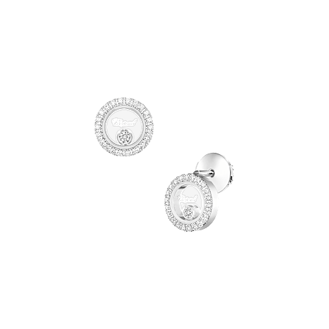 Enlarge Chopard - Diamond Earrings Happy Diamonds Icons 83A191-1201 front & 3/4 view