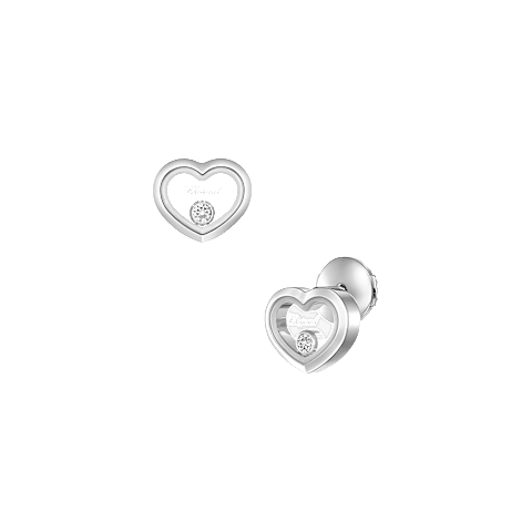 Enlarge Chopard - Earrings Happy Diamonds Icons 83A192-1001 front & 3/4 view