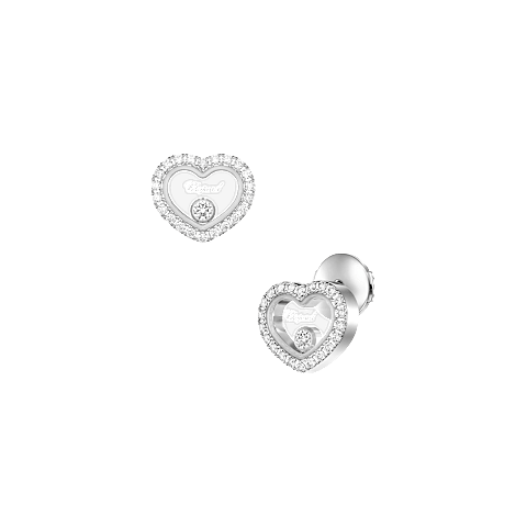 Enlarge Chopard - Diamond Earrings Happy Diamonds Icons 83A192-1201 front & 3/4 view