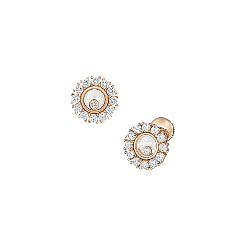 تكبير {0}Chopard - ألماس أقراط هابي دايموندز آيكونز جوايري 83A609-5001 عرض أمامي و3/4
