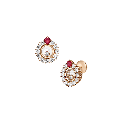 Enlarge {0}Chopard - Diamond Earrings Happy Diamonds Icons 83A609-5310 front & 3/4 view