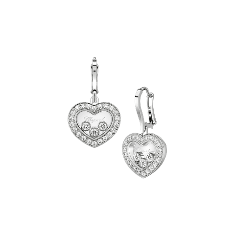 放大Chopard - 钻石 耳环 Happy Diamonds Icons 83A611-1401 正面及3/4视图