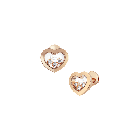 放大Chopard - 钻石 耳环 Happy Diamonds Icons 83A611-5001 正面及3/4视图