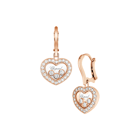 Vergr&ouml;&szlig;ernChopard - Diamant Ohrringe Happy Diamonds Icons 83A611-5401 Vorder- und 3/4-Ansicht