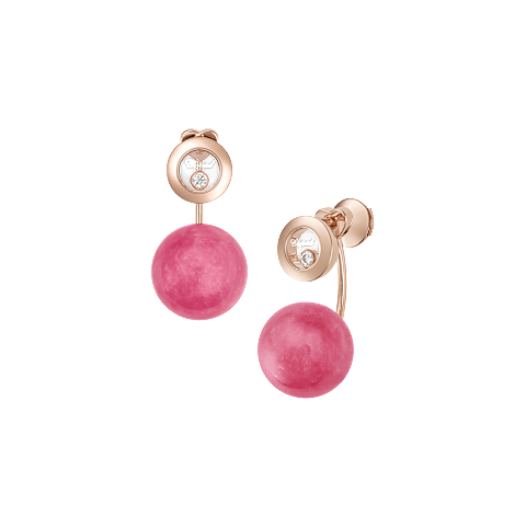 Agrandir {0}Chopard - Boucles d'oreilles Diamant Happy Diamonds Planet 83A619-5701 Vue de face et 3/4