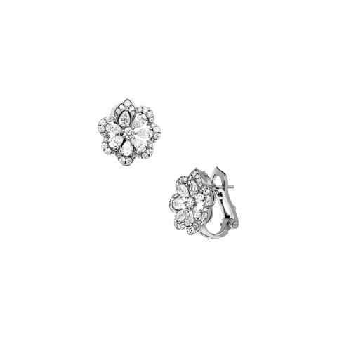 تكبير {0}Chopard - ألماس أقراط بريشس لايس ميني فرو فرو 848347-1001 عرض أمامي و3/4
