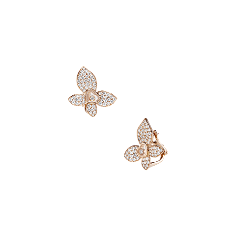 Vergr&ouml;&szlig;ernChopard - Diamant Ohrclips Happy Butterfly X Mariah Carey 848536-5001 Vorder- und 3/4-Ansicht
