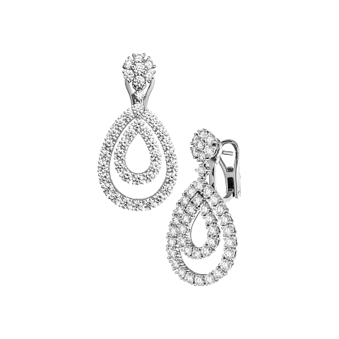 IngrandisciChopard - Orecchini a clip Diamanti L'Heure du Diamant 849066-1001 Vista frontale e 3/4