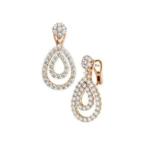放大 {0}Chopard - 钻石 夹式耳环 L'Heure du Diamant 849066-5001 正面及3/4视图