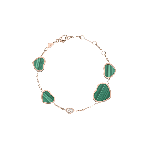 Enlarge {0}Chopard - Diamond Bracelet Happy Hearts 857482-5013 fastened in a loop with the buckle view