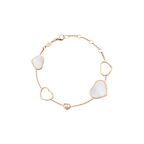 Vergr&ouml;&szlig;ern {0}Chopard - Diamant Armband Happy Hearts 857482-5031 Ansicht geschlossen mit Schnalle
