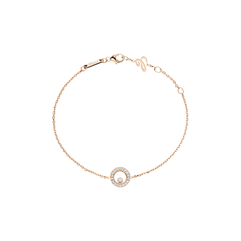 Enlarge {0}Chopard - Diamond Bracelet Happy Diamonds Icons 85A017-5201 fastened in a loop with the buckle view
