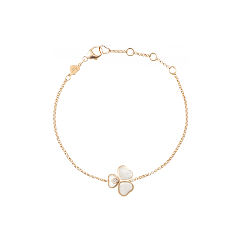 Enlarge {0}Chopard - Diamond Bracelet Happy Hearts Wings 85A083-5031 fastened in a loop with the buckle view