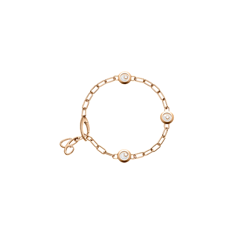 EnlargeChopard - Diamond Bracelet Happy Diamonds Icons 85A117-5010 fastened in a loop with the buckle view