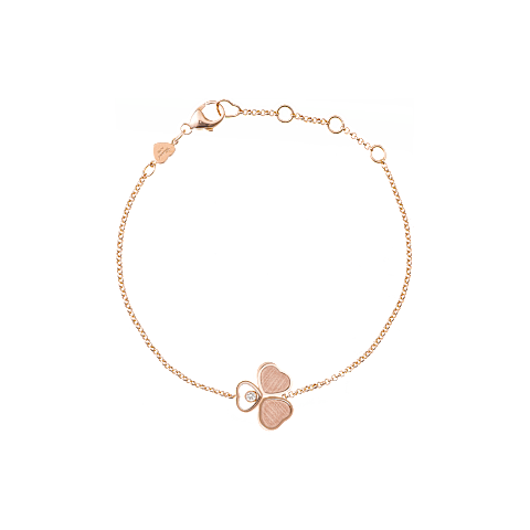 Enlarge {0}Chopard - Diamond Bracelet Happy Hearts Wings 85A183-5071 fastened in a loop with the buckle view