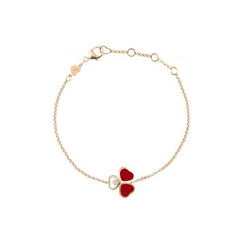 Agrandir {0}Chopard - Bracelet Diamant Happy Hearts Wings 85A183-5081 Vue boucl&eacute;e avec la boucle