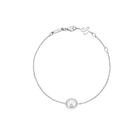 Enlarge Chopard - Diamond Bracelet Happy Diamonds Icons 85A191-1001 fastened in a loop with the buckle view