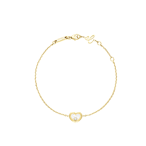 Enlarge Chopard - Diamond Bracelet Happy Diamonds Icons 85A192-0001 fastened in a loop with the buckle view