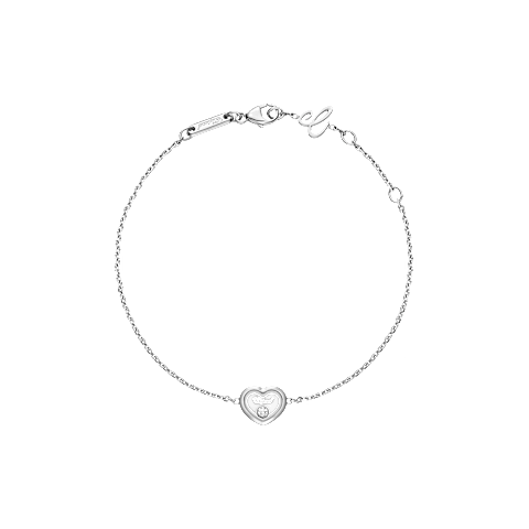 Enlarge Chopard - Diamond Bracelet Happy Diamonds Icons 85A192-1001 fastened in a loop with the buckle view
