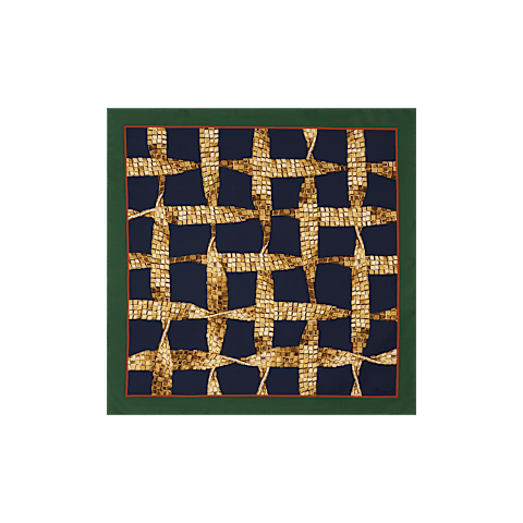 Agrandir {0}Bleu marine - 90&nbsp;x 90&nbsp;cm Foulard vue &agrave; plat