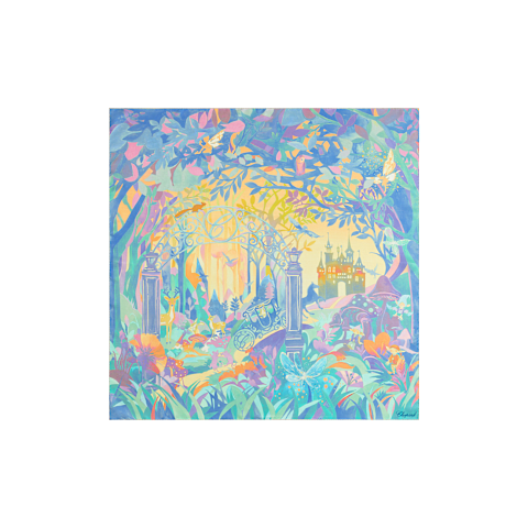 Agrandir {0}bleu clair - 90&nbsp;x 90 cm Foulard vue &agrave; plat