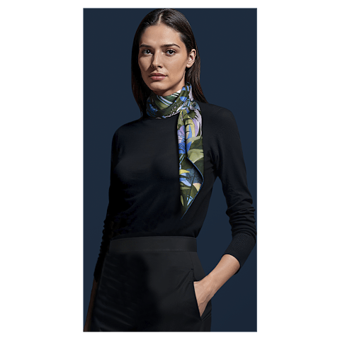 Agrandir {0}vert - 90&nbsp;x 90 cm Foulard   vue port&eacute;