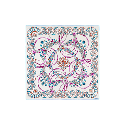 Enlarge {0}White - 90 x 90 cm (35.4" x 35.4") Scarf flat view