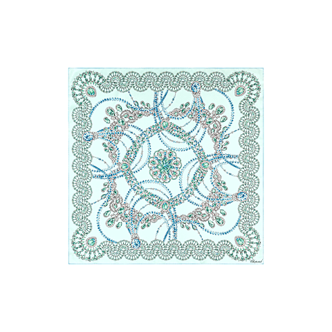 Ingrandisci {0}Verde chiaro - 90 * 90 cm Sciarpa veduta piana