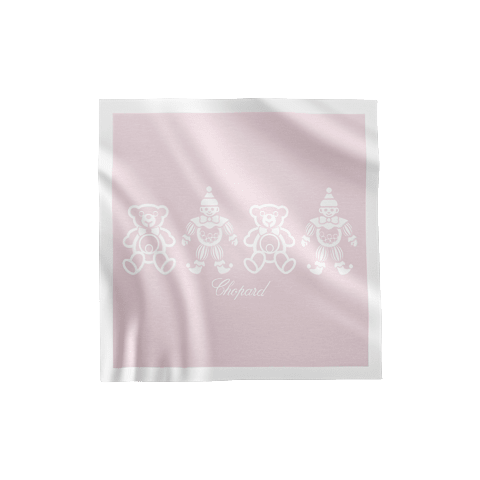 Enlarge {0}Chopard Pink - 90 x 90 cm HAPPY BEAR AND CLOWN BLANKET front view