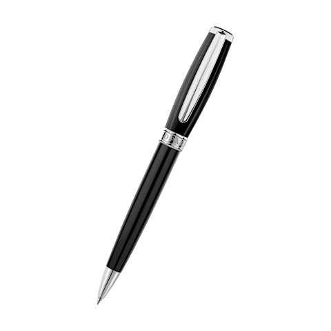 Agrandir {0}Chopard R&eacute;sine noire - Plaquage palladium Stylo &agrave; bille Allegro front view