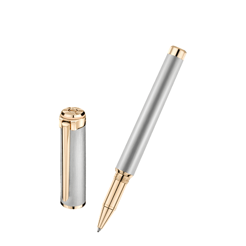Enlarge {0}Chopard Stainless steel - rose gold plated Alpine Eagle rollerball open pen front view