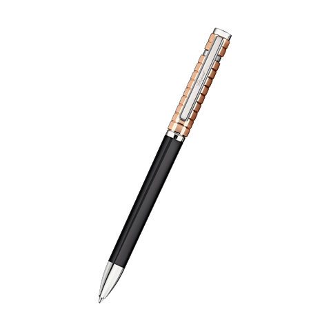 Enlarge {0}Chopard Black resin - silver-toned & rose gold-toned  metal Ice Cube ballpoint pen front view