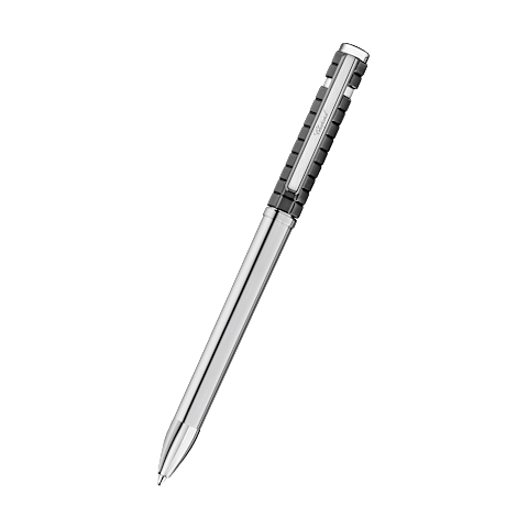 Enlarge {0}Chopard brushed black-toned & silver-toned metal ICE CUBE BALLPOINT PEN front view