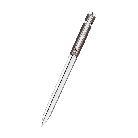 Enlarge Chopard brushed bronze-toned & silver-toned metal ICE CUBE BALLPOINT PEN front view