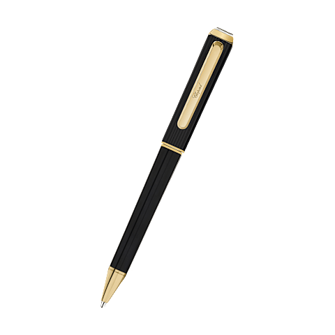 Chopard stainless steel black-toned Happy diamonds ballpoint pen front view
