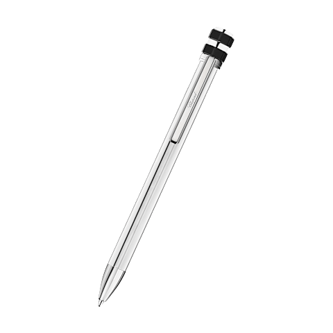 Enlarge Chopard Polished silver-toned metal with brushed black  gold-tones cubes Ice Cube Pure ballpoint front view