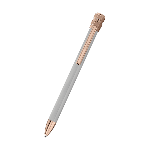 Enlarge Chopard Brushed silver-toned metal with polish rose gold-toned cubes Ice Cube Pure ballpoint front view