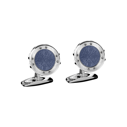 Agrandir {0}Chopard Incrustation bleu &ndash; m&eacute;tal argent&eacute; Boutons de manchette Alpine Eagle vue avant