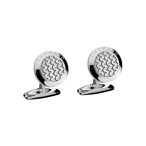 Enlarge {0}Chopard Silver-toned metal Classic Racing cufflinks front view