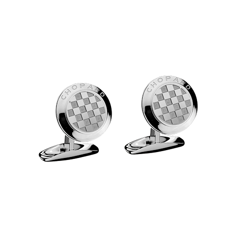 Enlarge {0}Chopard Silver-toned metal Classic Racing cufflinks front view