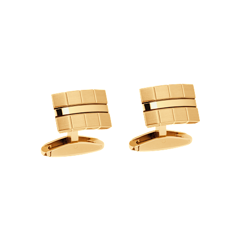 EnlargeChopard brushed yellow gold-toned metal Ice Cube Curved Cufflinks front view