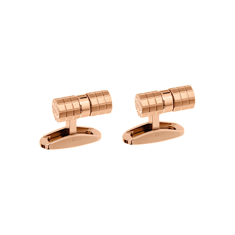 Ingrandisci {0}Chopard metallo spazzolato dorato rosa Gemelli Cilindrici Ice Cube  veduta frontale