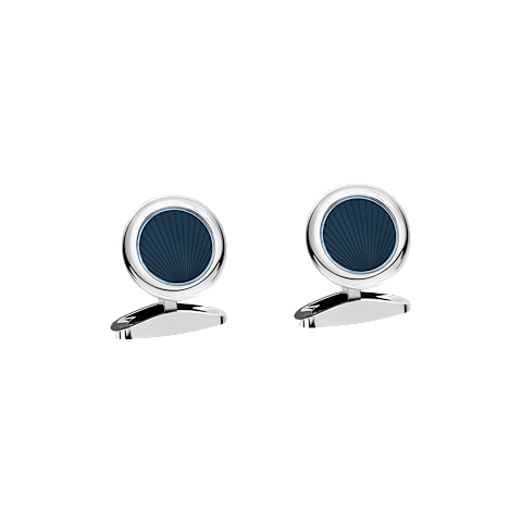 EnlargeChopard blue inlay - silver-toned metal L.U.C Cufflinks front view
