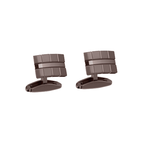 Enlarge Chopard brushed bronze-toned stainless steel  Ice Cube cufflinks front view