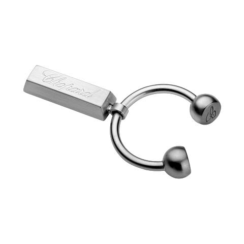 Vergr&ouml;&szlig;ern {0}Chopard brossierte Palladium-Vollendung Lingot Chopard schl&uuml;sselanh&auml;nger Vorderansicht
