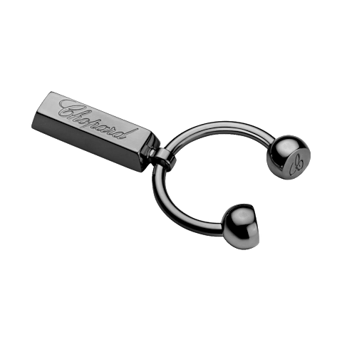 Enlarge {0}Chopard Darkened Palladium finish Lingot Chopard key holder front view