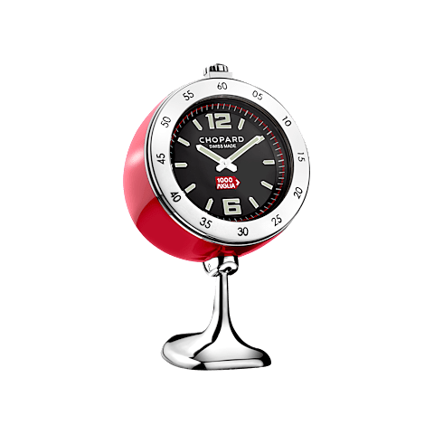 EnlargeChopard Red - stainless steel Vintage racing table clock front view