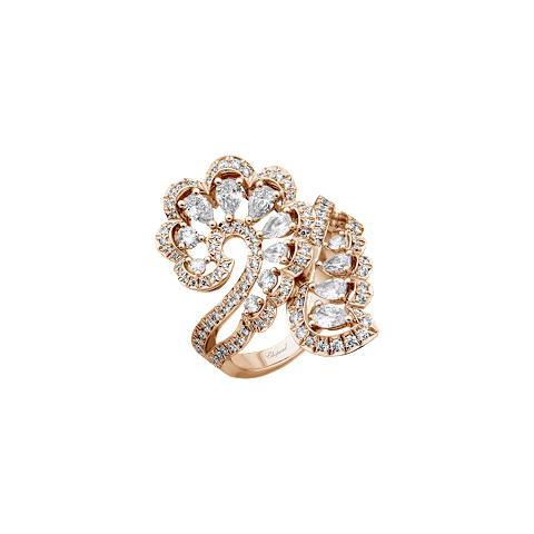 Enlarge {0}Chopard diamond Ring Precious Lace Vague @828349-5010 3/4 view